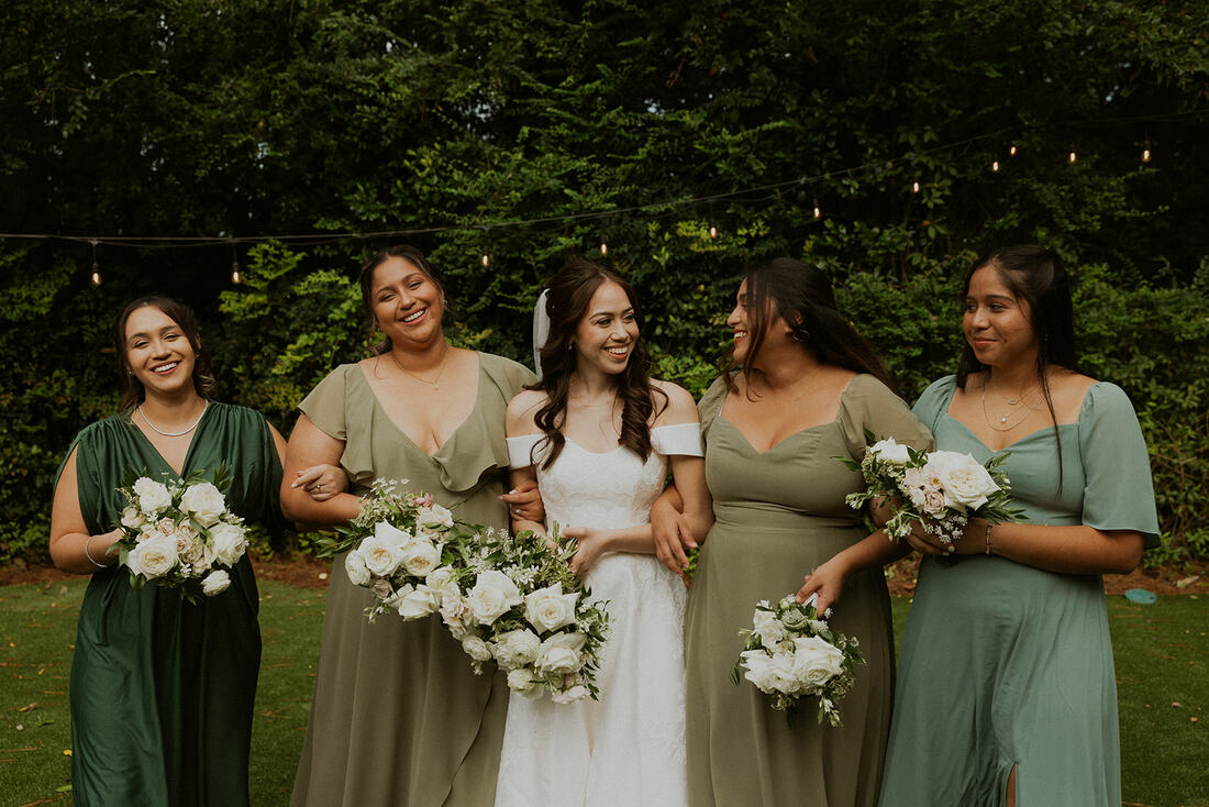 shades of green bridesmaids dresses