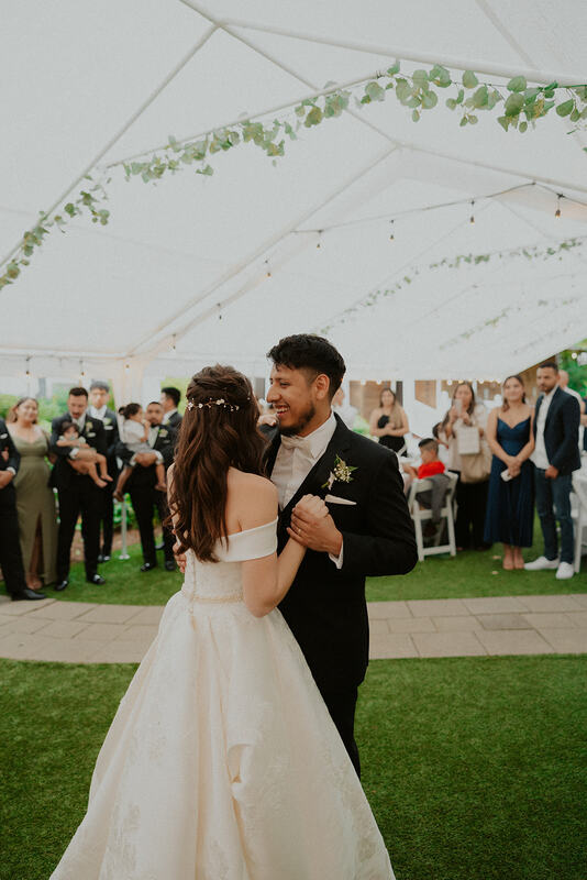 first dance under tented reception