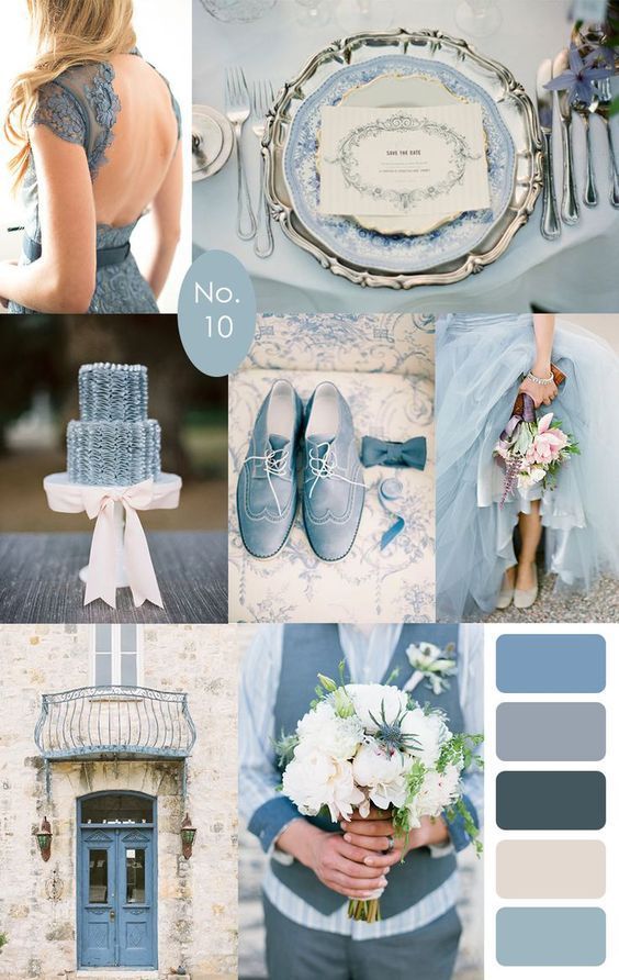 dusty blue wedding inspiration mood board