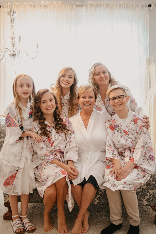 granddaughters as bridesmaids for bride in her 70s