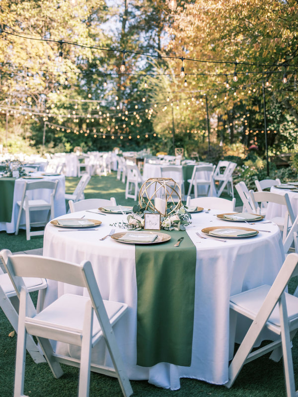olive green and gold reception