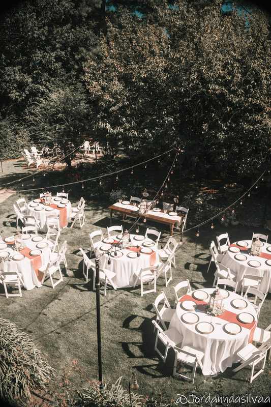 outdoor august wedding reception setup