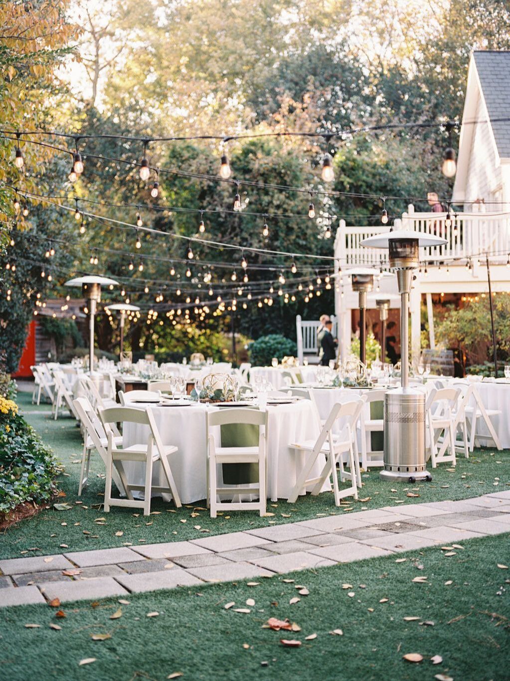 garden fall wedding reception 