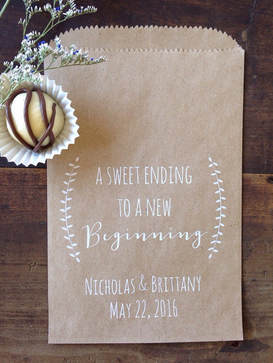 customized brown paper bag wedding favor