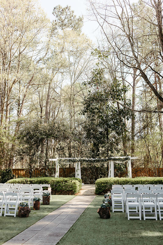 garden wedding altar