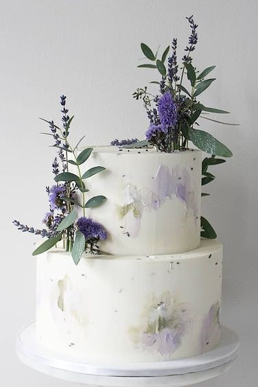 wildflower honey lavender wedding cake