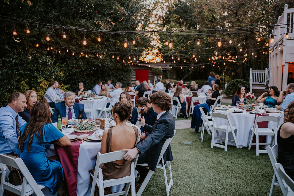 outdoor garden wedding reception
