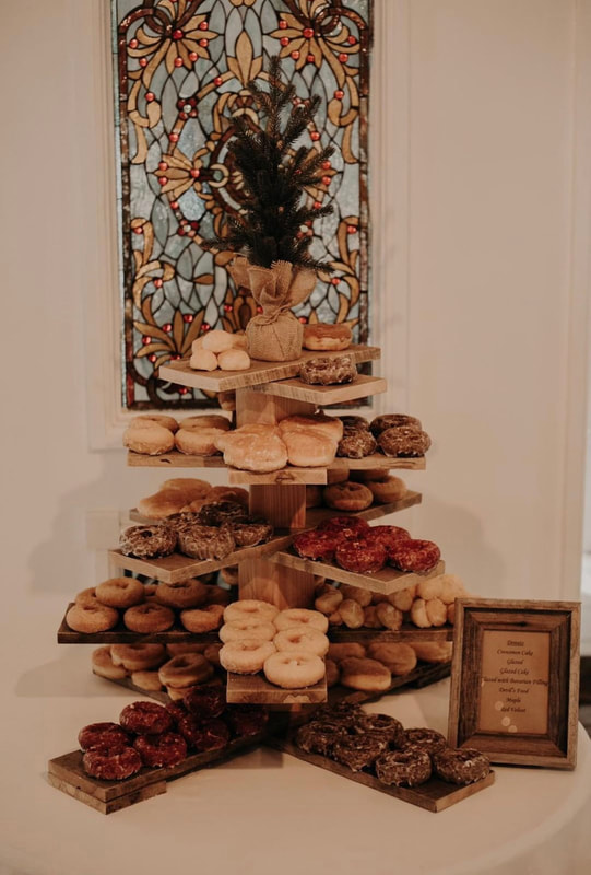 Christmas tree donut display