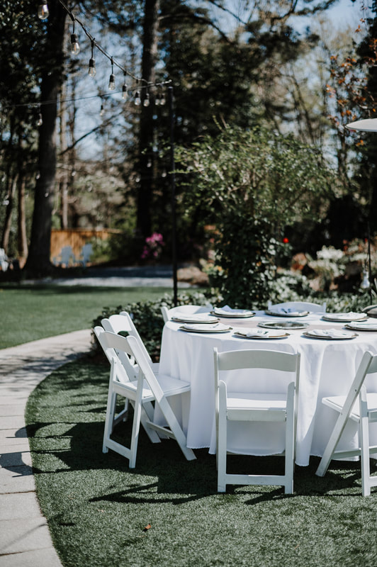 reception table at garden spring wedding venue