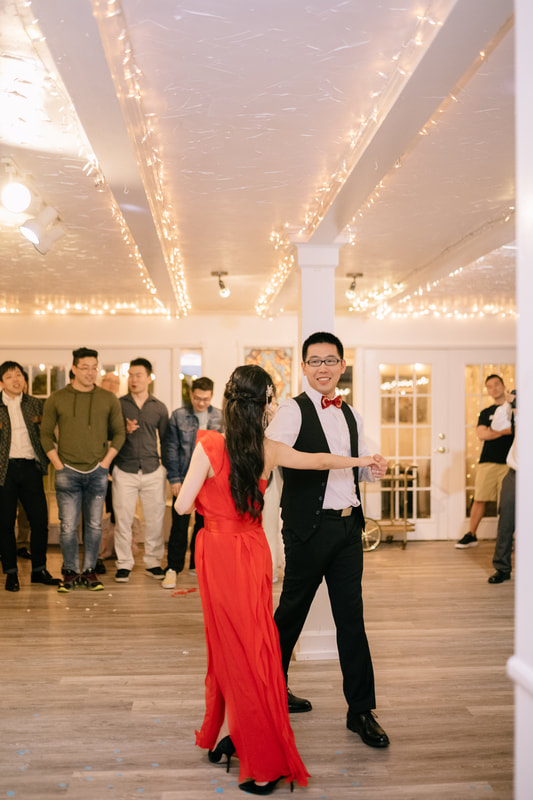 newlywed's choreographed first dance in ballroom