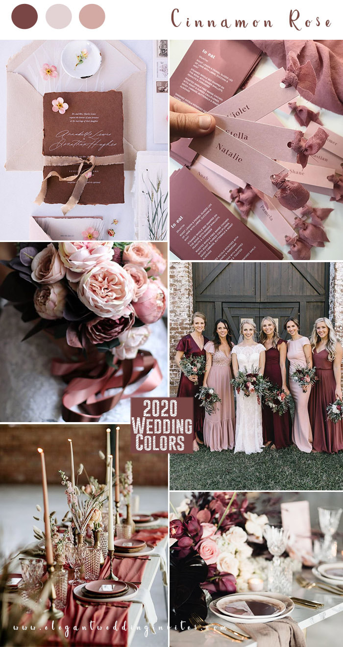 rose wedding color mood board