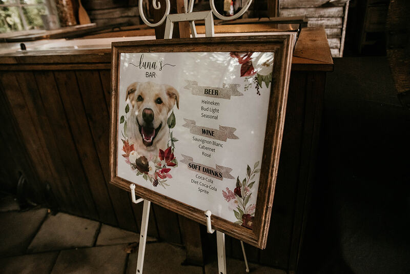 bar menu with photo of pet dog